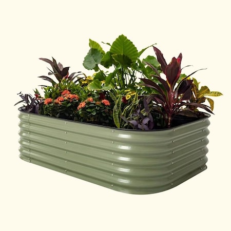 Vego Garden Vego Garden 17 in. H X 78 in. W X 24 in. D Metal Modular Raised Garden Bed Olive VB6N117G